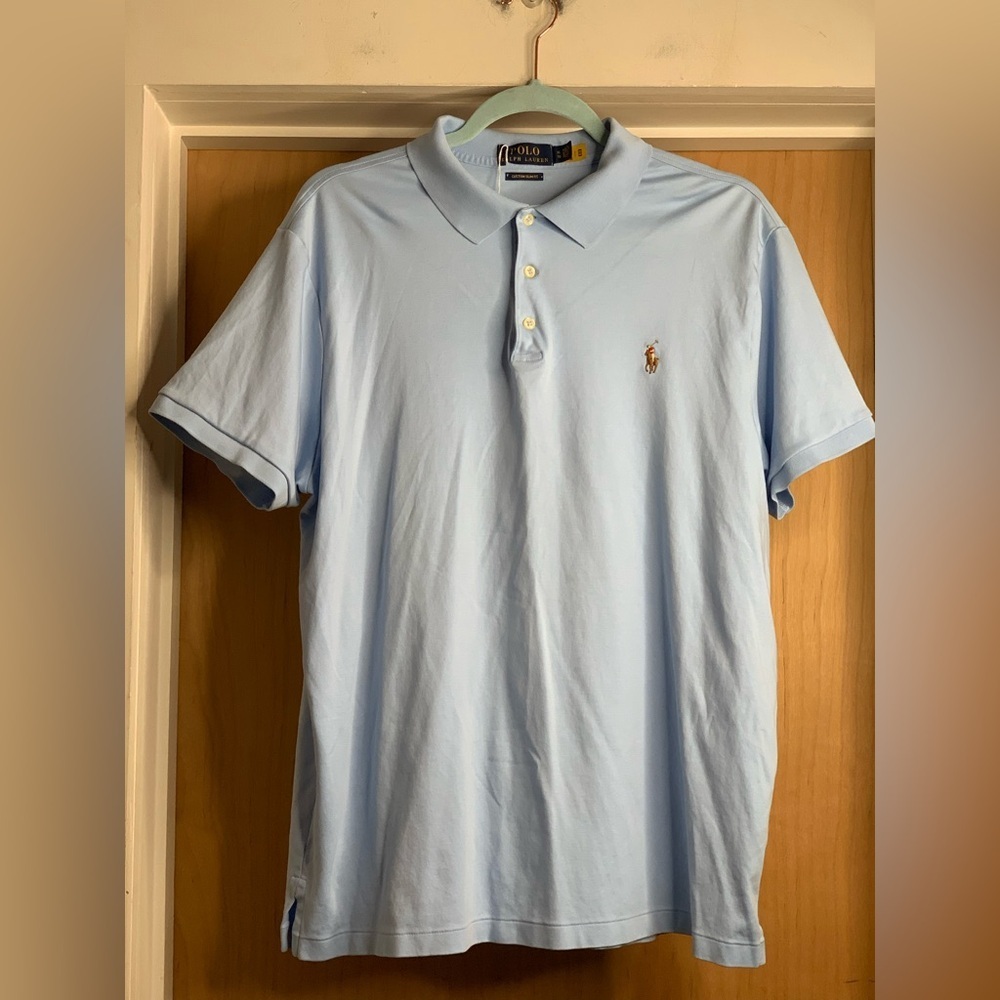 Polo by Ralph Lauren Men's Light Blue Polo Shirt. Size-X-Large - Picture 2 of 4